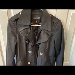 Black Ruffle Trenchcoat by Express